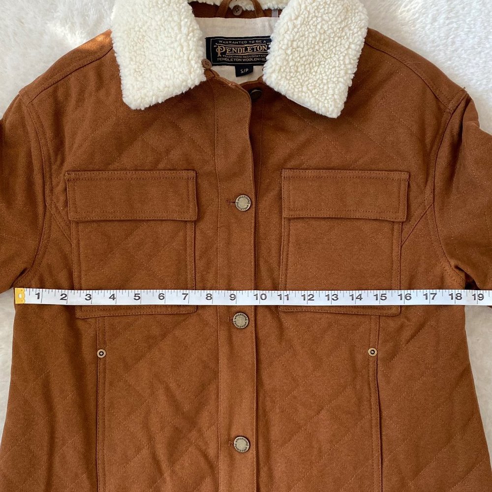 Pendleton Women's Coat, Sidney Quilted Barn Coat, Utility, Brown, Size S - Picture 9 of 12